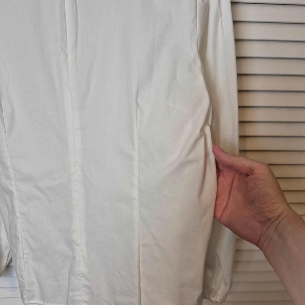 J Crew White Long Sleeve Blouse Preppy Top Minimalist Office Classic 14‎ NWT - Picture 4 of 16